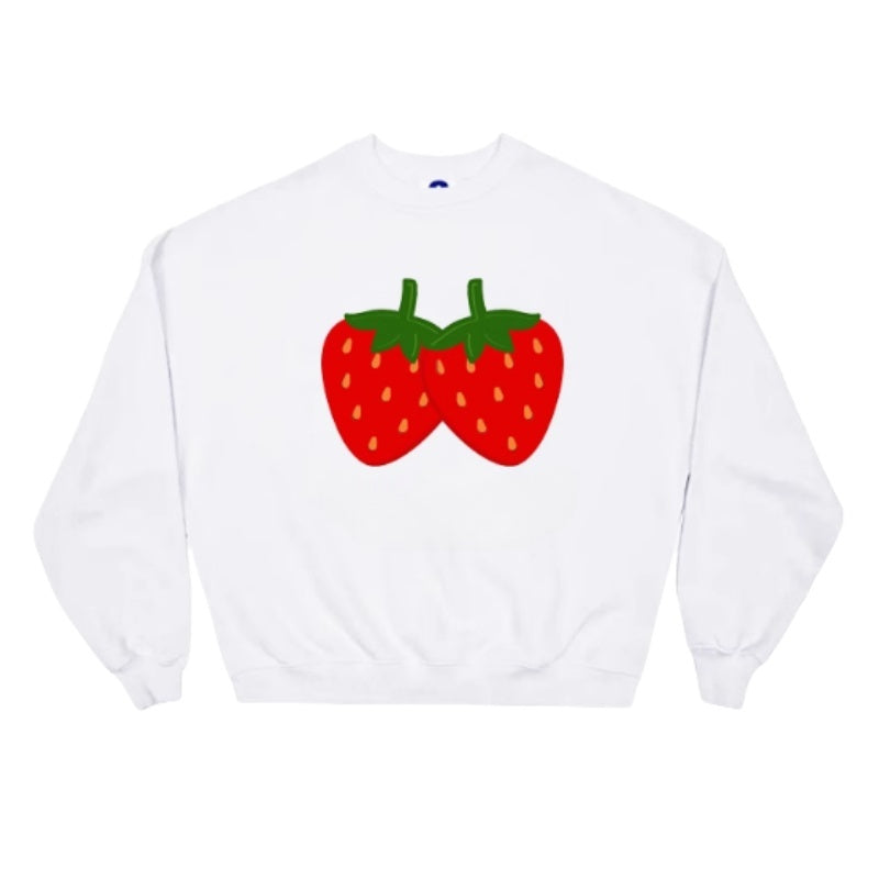 Cute Strawberry Accent Sweatshirt