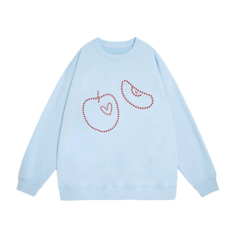 Color-Blocked Striped Apple Sweatshirt